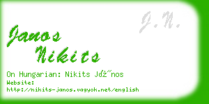 janos nikits business card